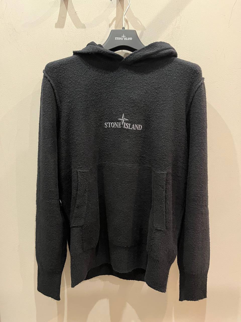 Wool Blend Knit Hoodie
