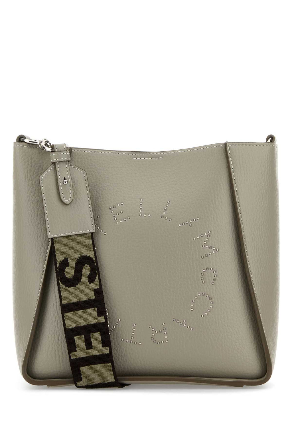 STELLA MCCARTNEY Logo Crossbody Bag Embossed Grainy Alter Mat W/Stu For Women Exterior: 100% Alter mat Lining: 100% Alter suede Finishing: Silver metal