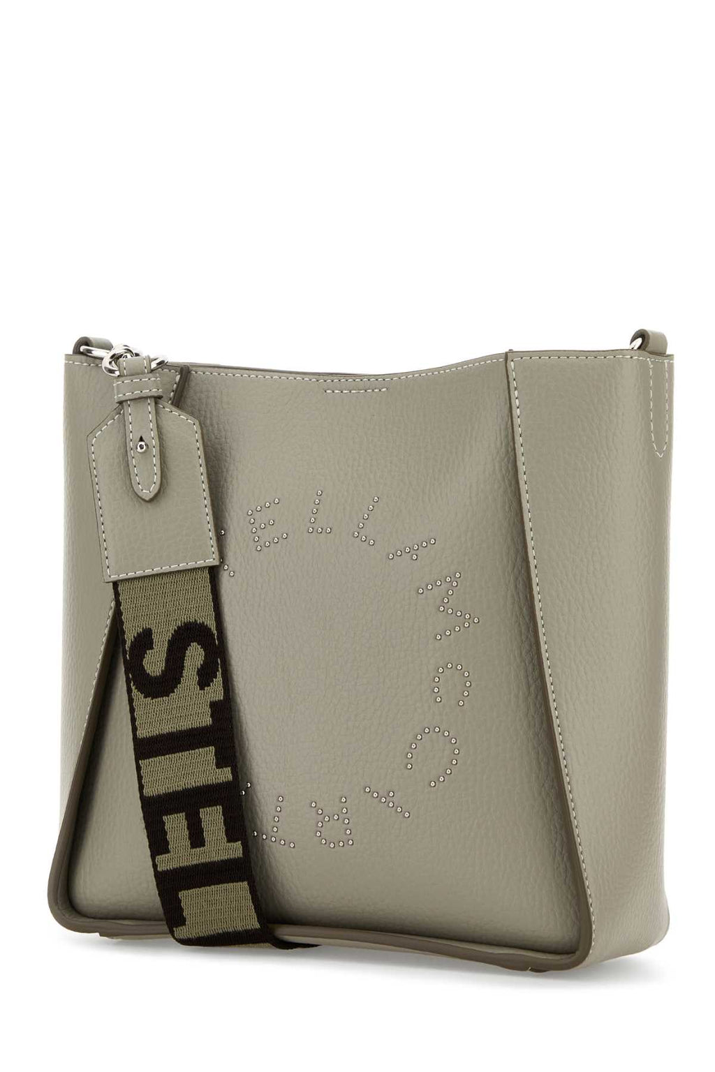 STELLA MCCARTNEY Logo Crossbody Bag Embossed Grainy Alter Mat W/Stu For Women Exterior: 100% Alter mat Lining: 100% Alter suede Finishing: Silver metal