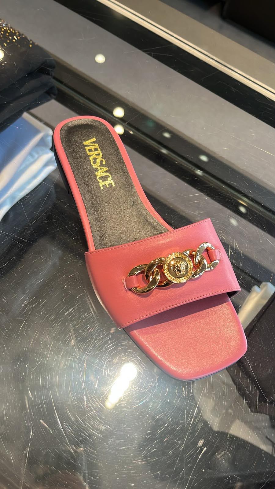 La Medusa Chain Slide Sandals