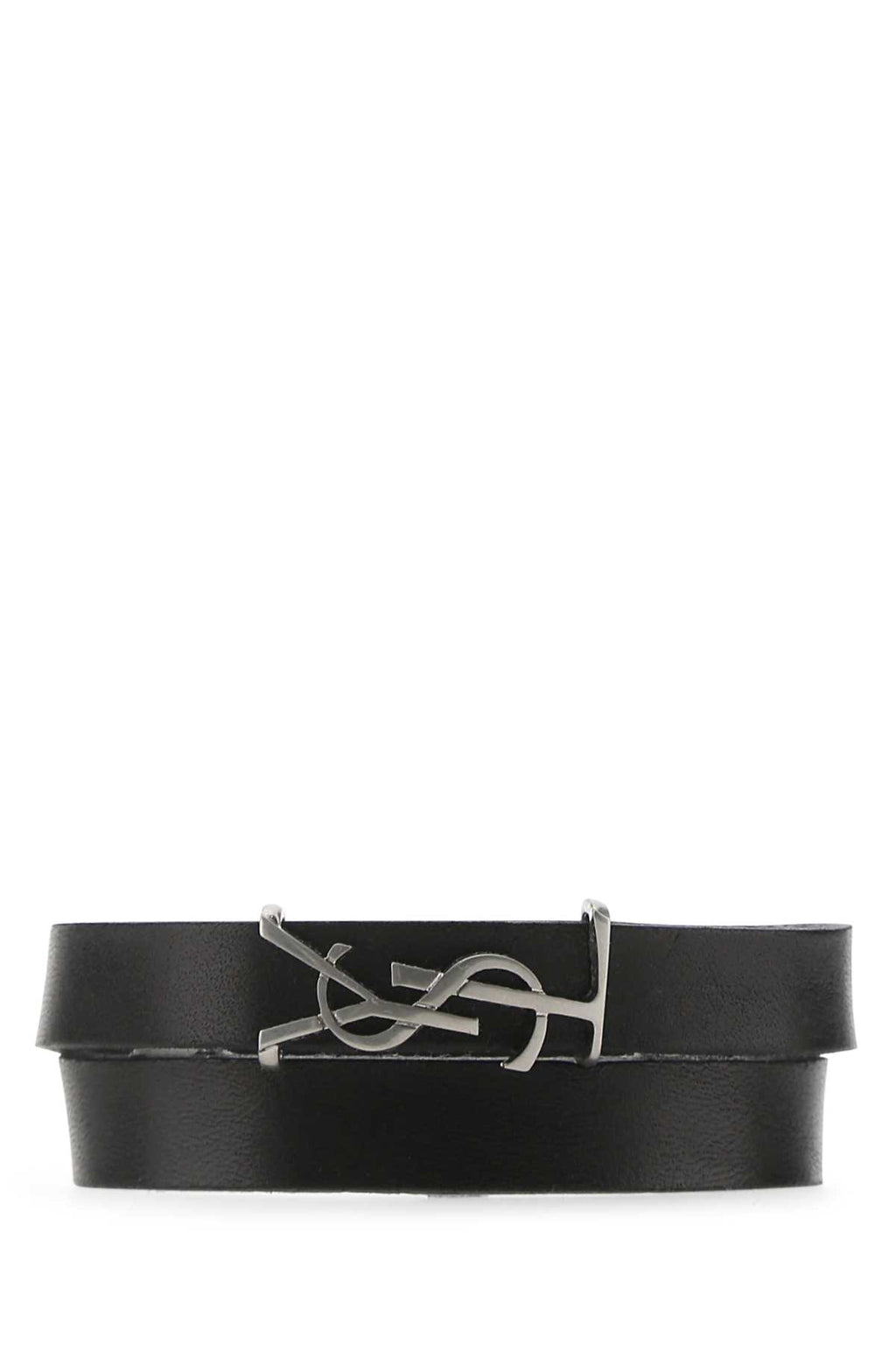 SAINT LAURENT BRACCIALE For Men Exterior: 100% Leather Finishing color: Silver