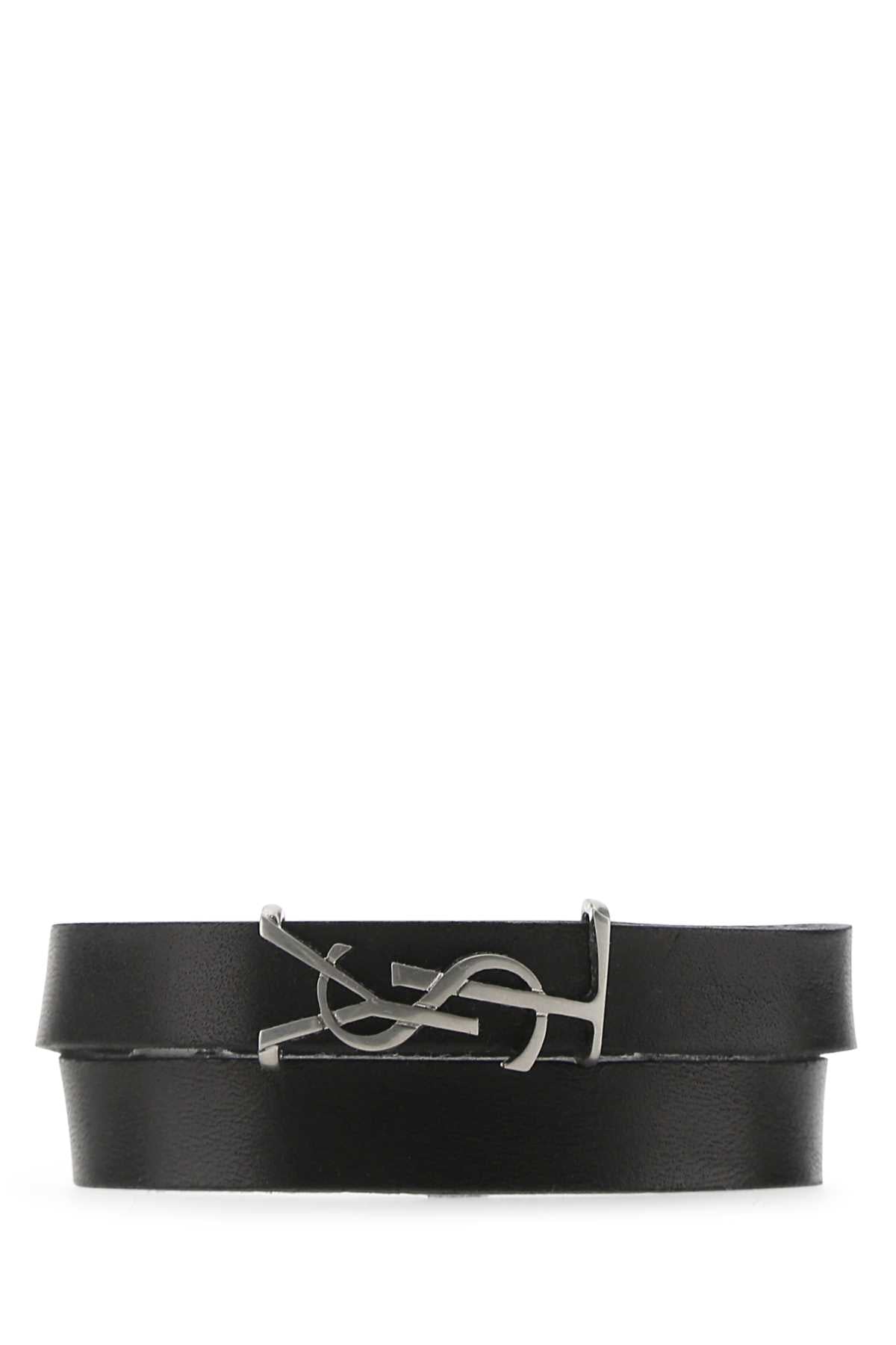 SAINT LAURENT BRACCIALE For Men Exterior: 100% Leather Finishing color: Silver