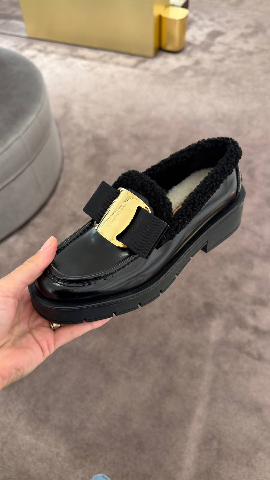 Vara Bow Loafer with Shearling