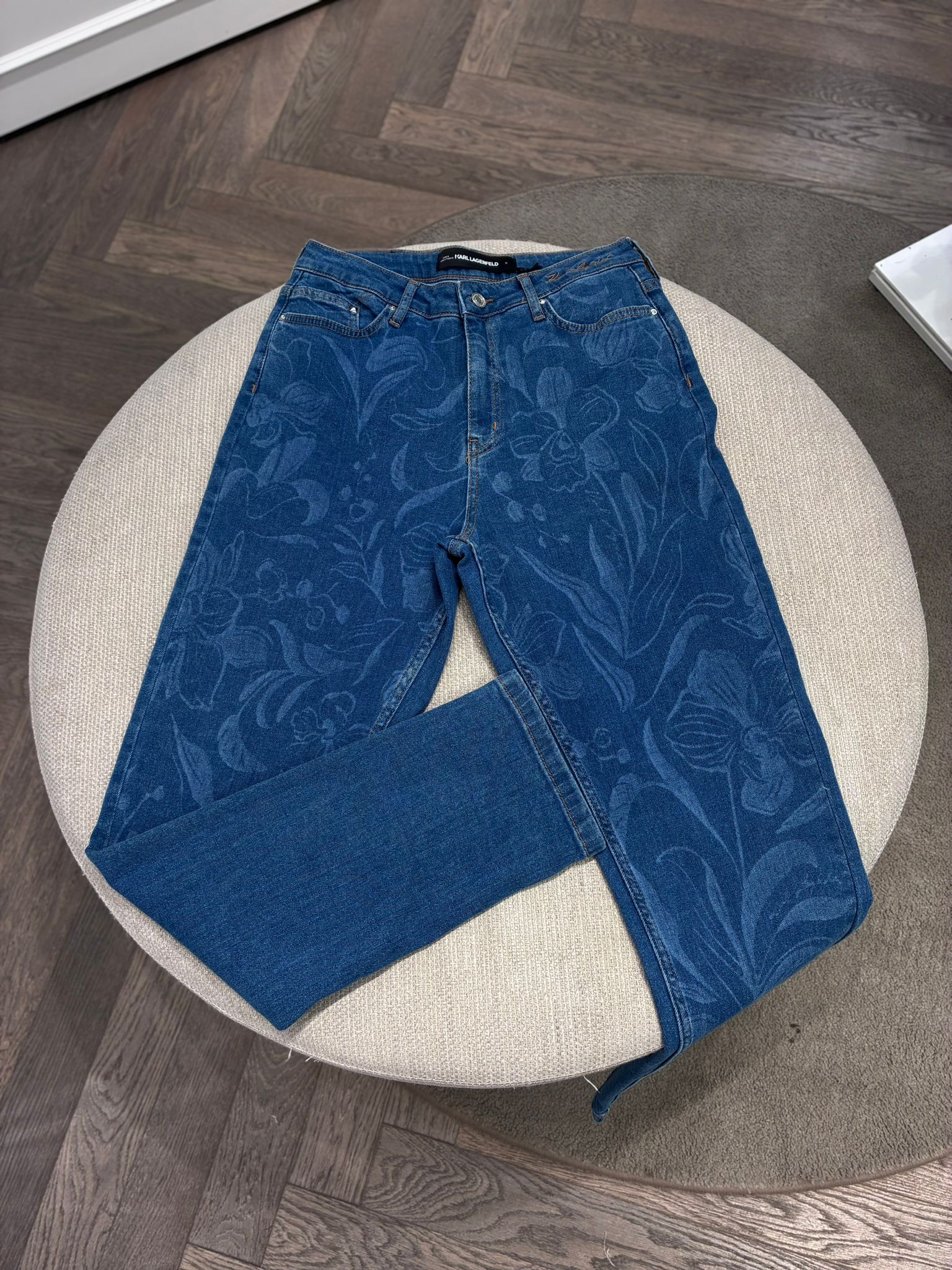 Floral Print Denim Jeans