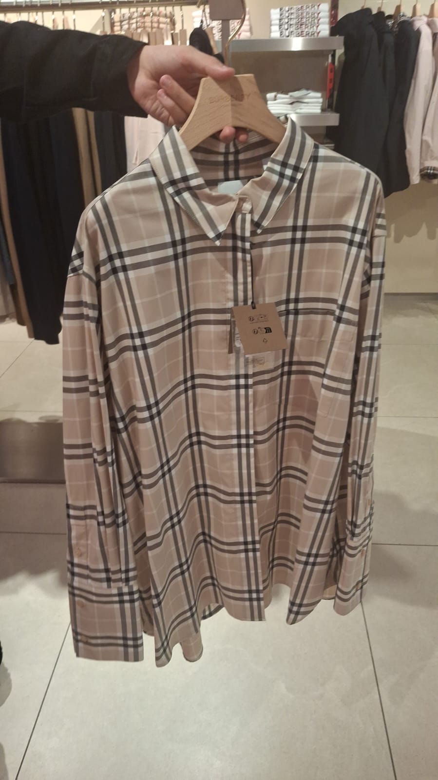 Vintage Check Cotton Oversized Shirt