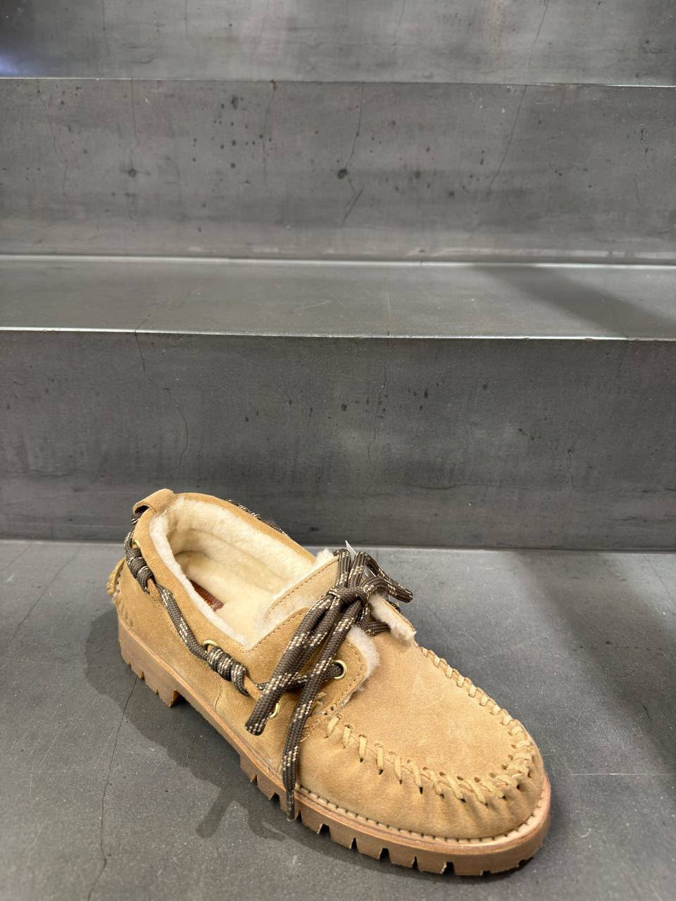 Shearling-Lined Suede Moccasin Boots