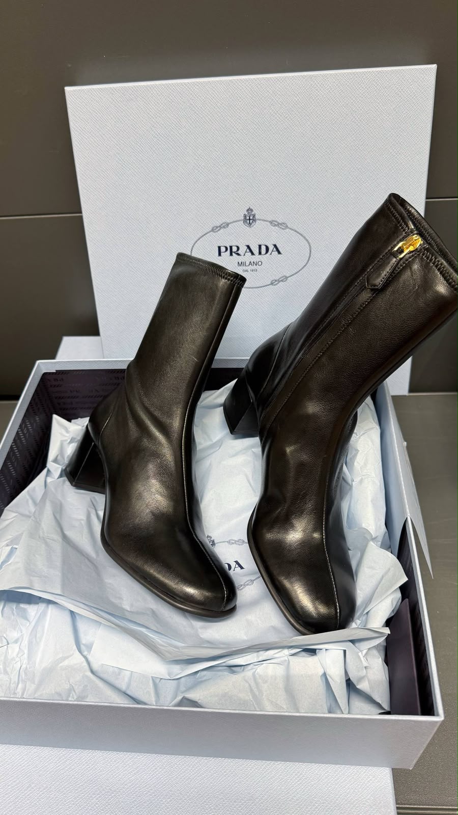 Brushed Leather Ankle Boots