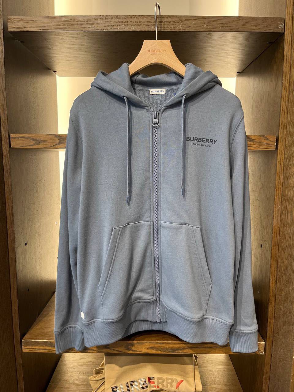 Logo Print Cotton Zip-up Hoodie