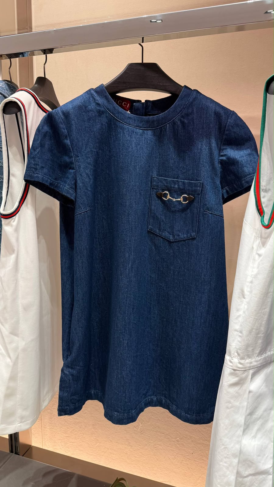 Denim dress with Horsebit
