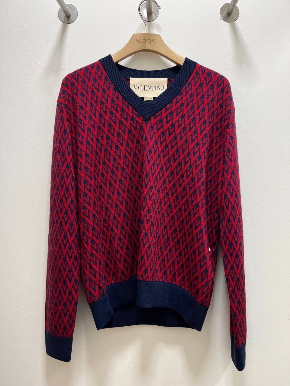 V-Neck Jacquard Sweater