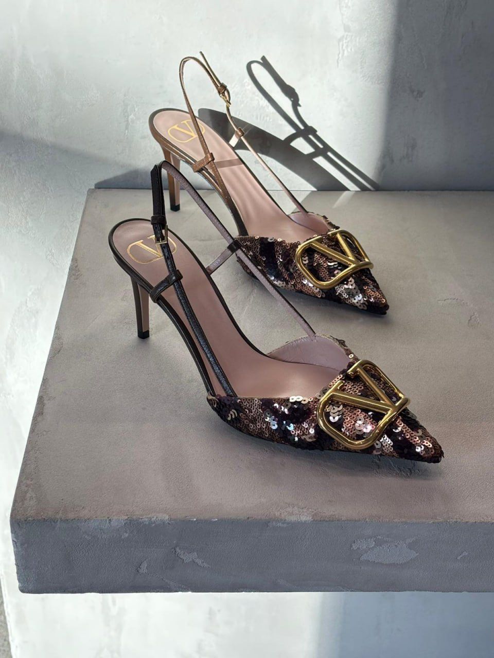 Garavani VLogo Signature Slingback Pumps in Sequined Fabric