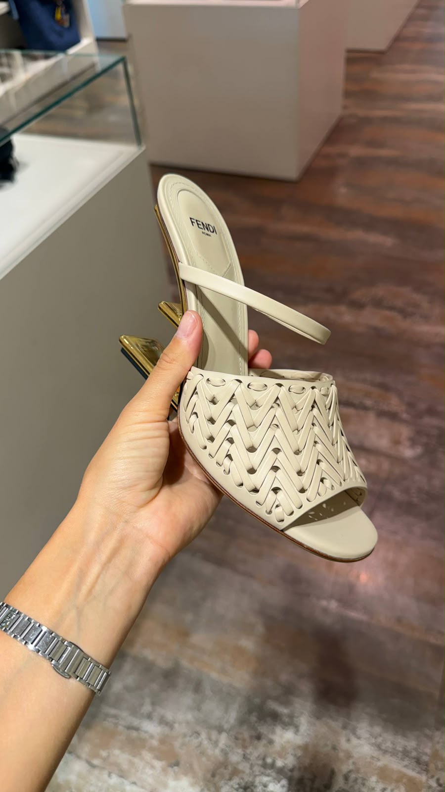 First Woven Leather Mules
