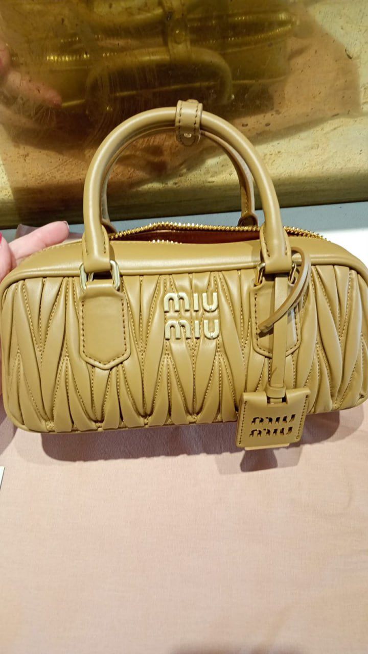 Miu Wander Matelassé Nappa Leather Mini Bag