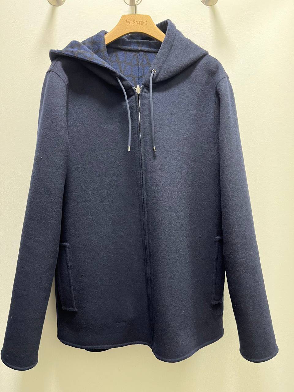 VLogo Signature Wool-Blend Hooded Jacket
