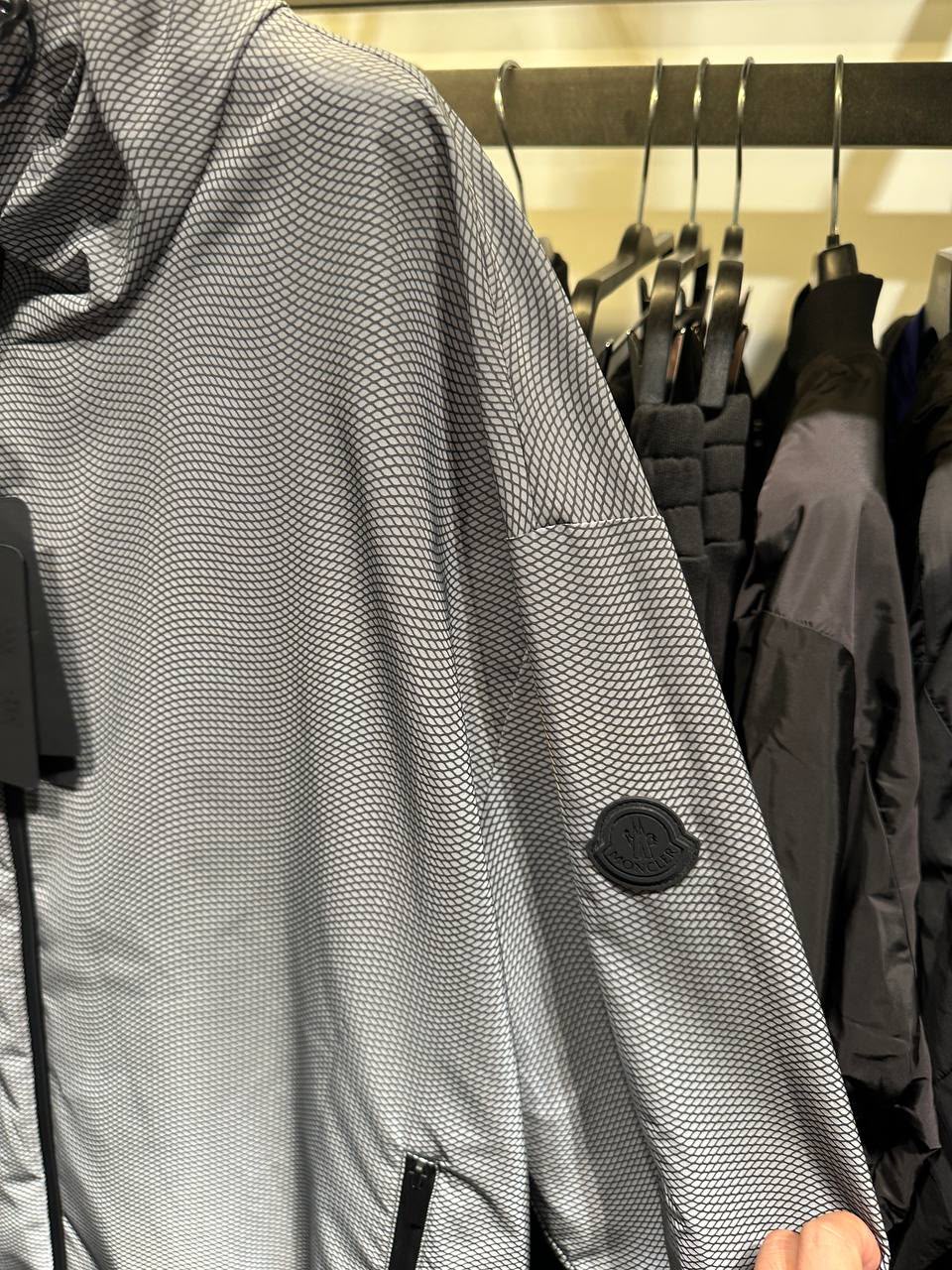 Geometric Print Hooded Jacket