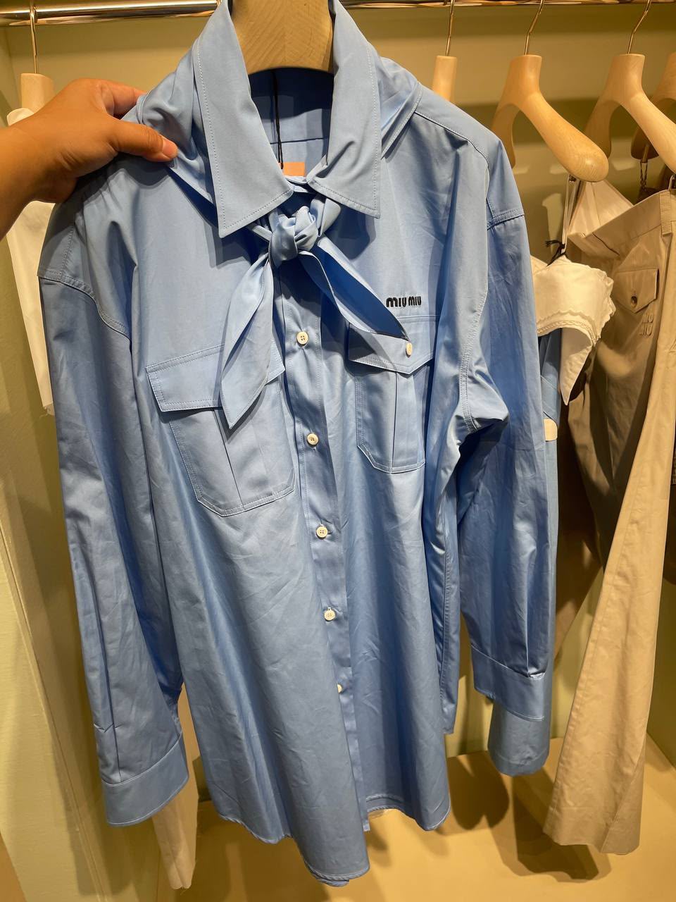 Poplin shirt with logo