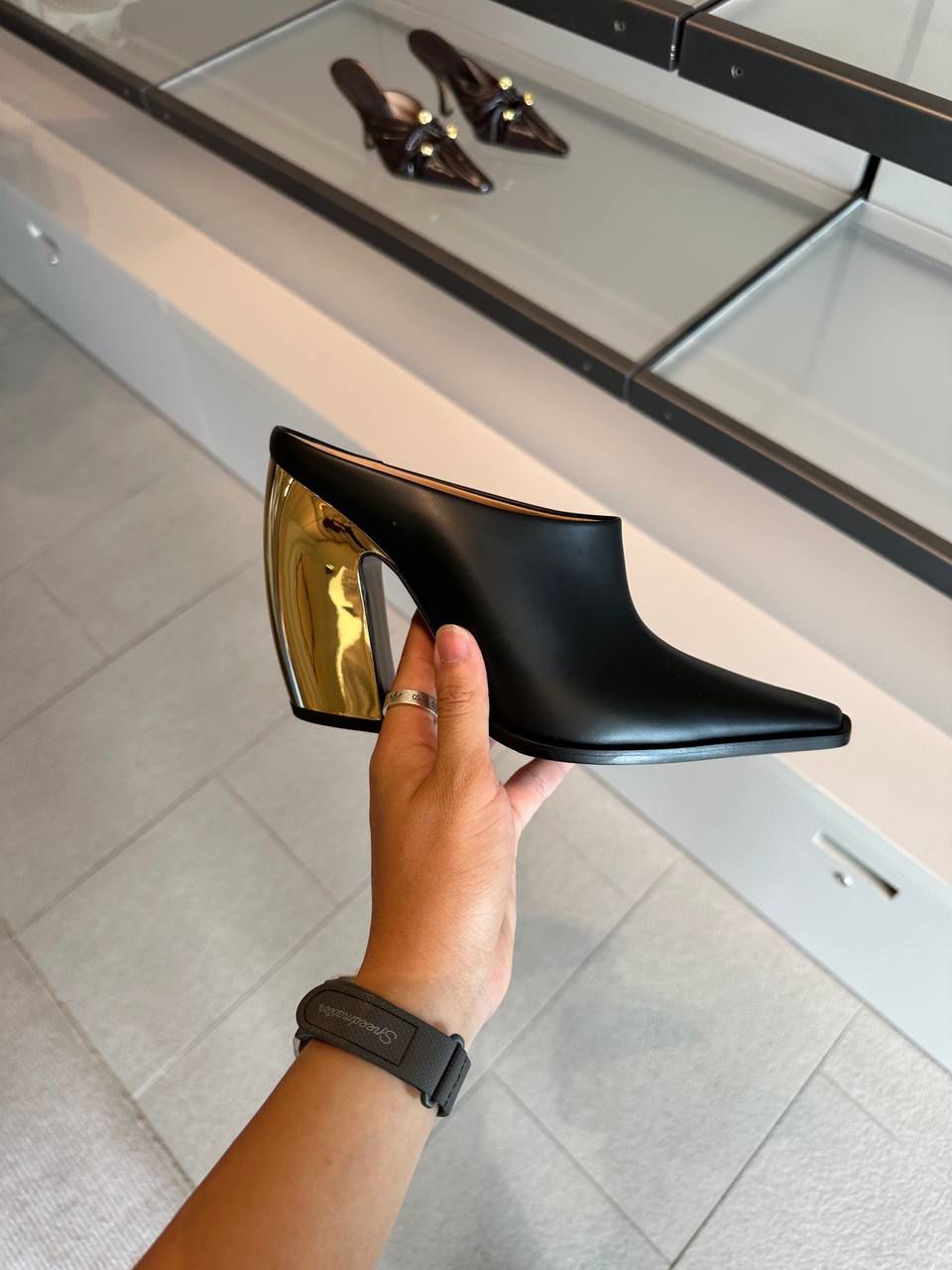 Sculptural Heel Mules