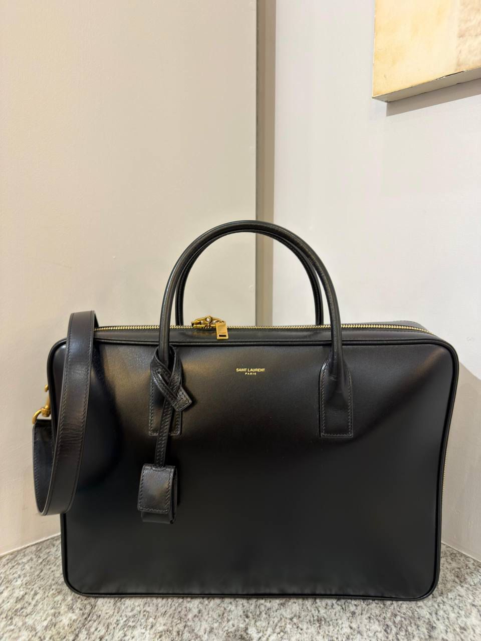 Slim Briefcase in Smooth Leather