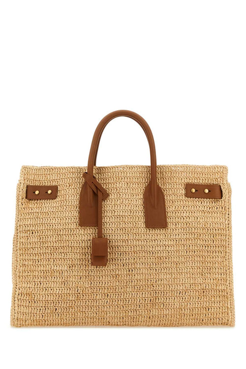 SAINT LAURENT BORSA For Women Exterior: 100% Raffia 100% Leather Finishing: Antiqued golden metal