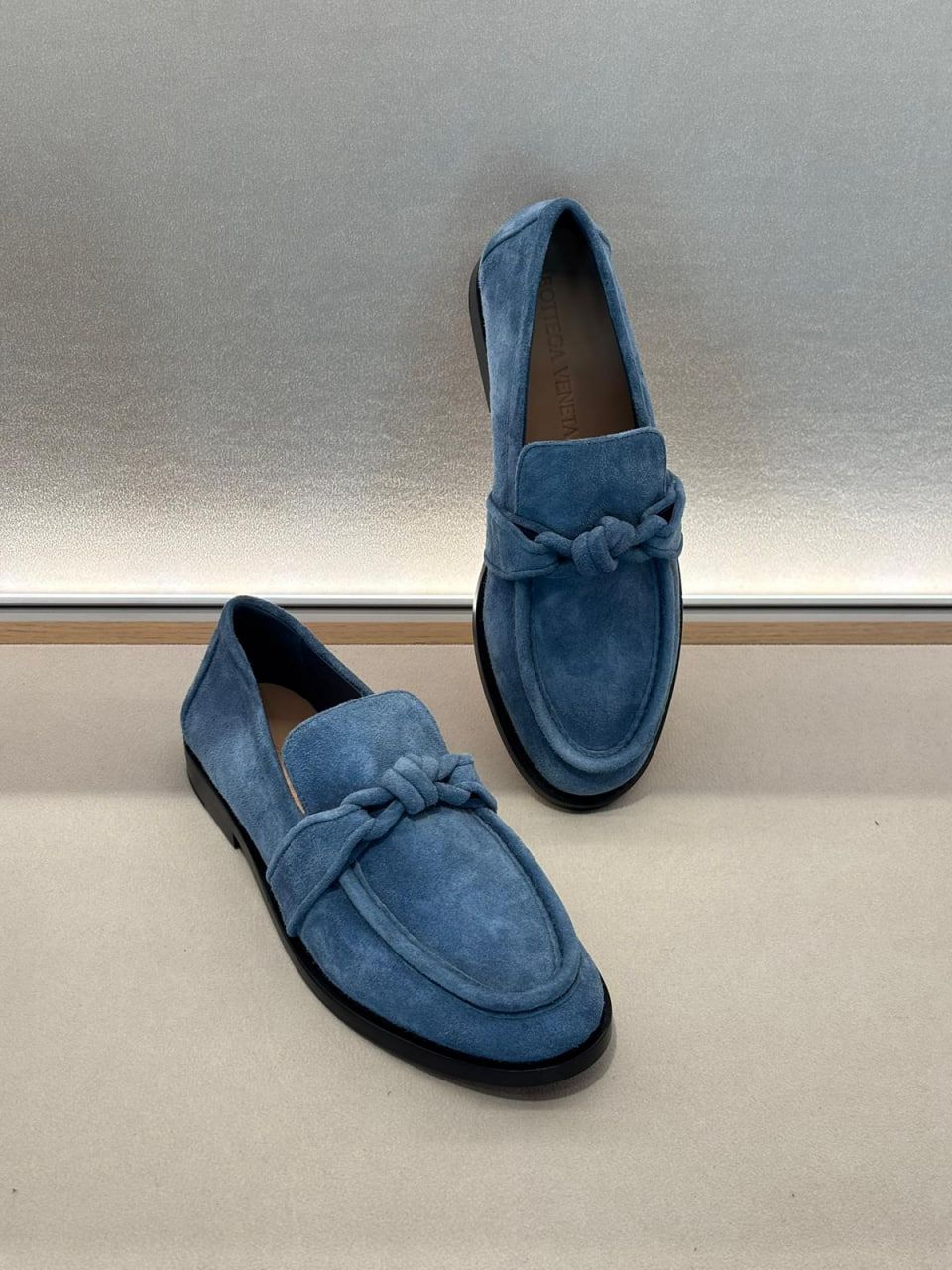 Suede Loafers with Knot Detail