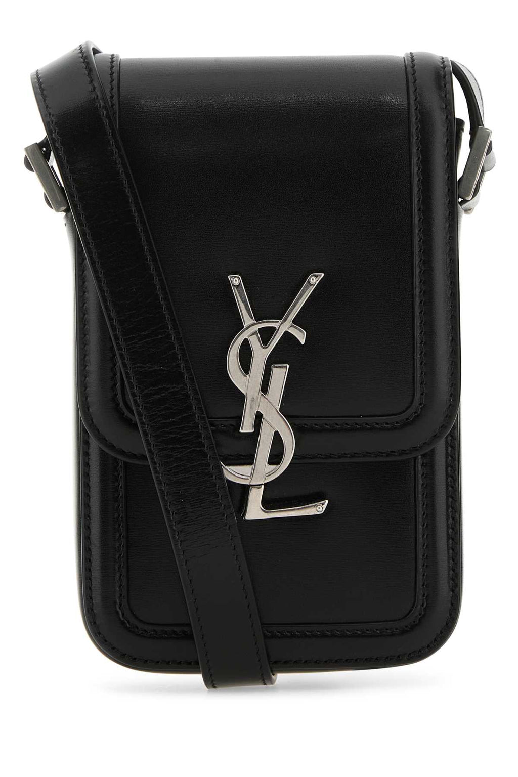 SAINT LAURENT CINTURA For Men Exterior: 100% Leather Lining: 100% Leather Finishing: Silver metal