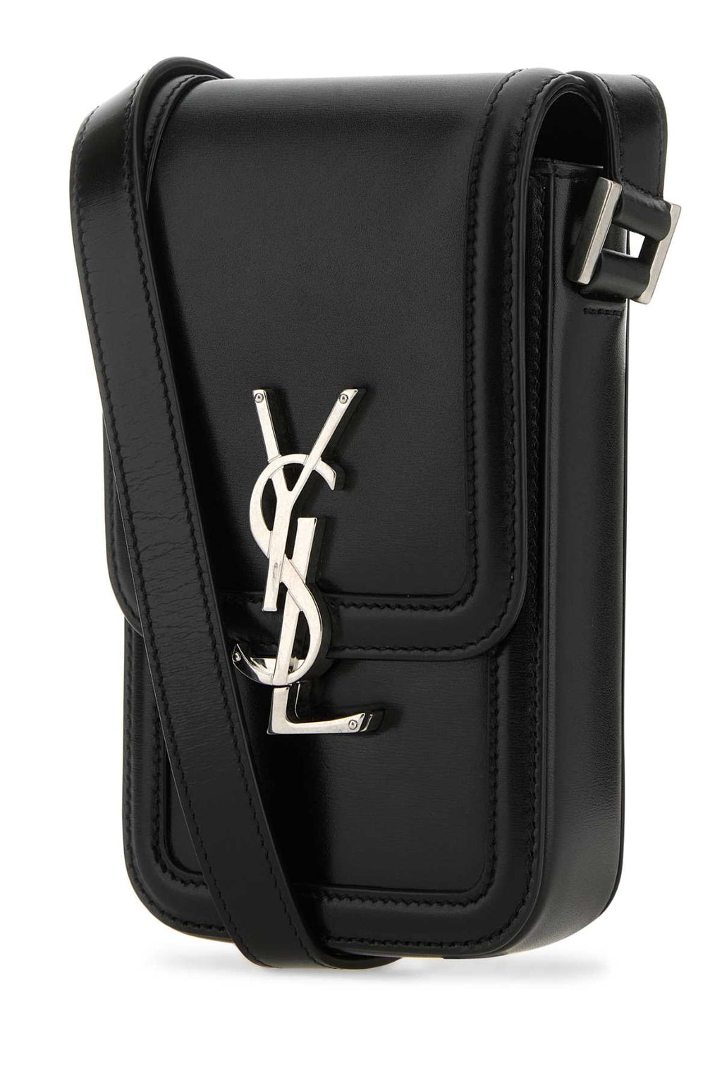 SAINT LAURENT CINTURA For Men Exterior: 100% Leather Lining: 100% Leather Finishing: Silver metal