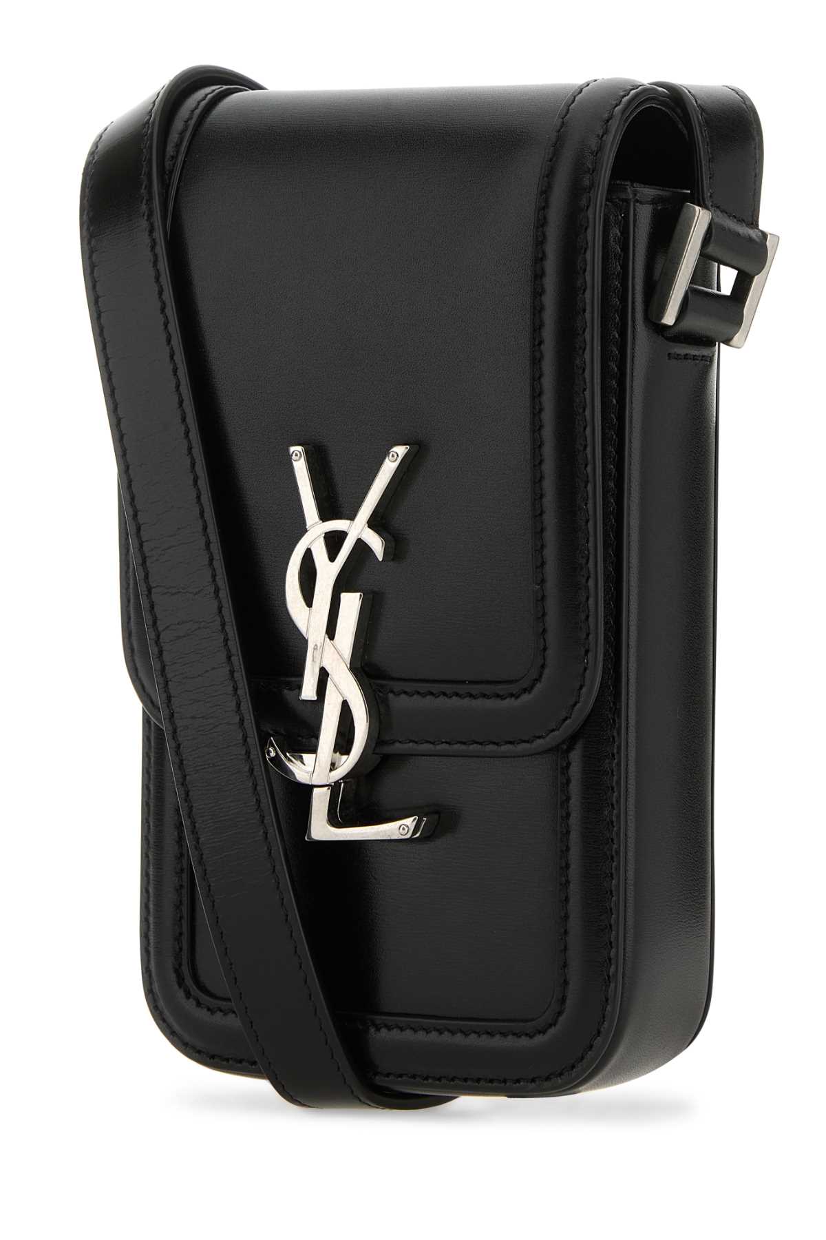 SAINT LAURENT CINTURA For Men Exterior: 100% Leather Lining: 100% Leather Finishing: Silver metal