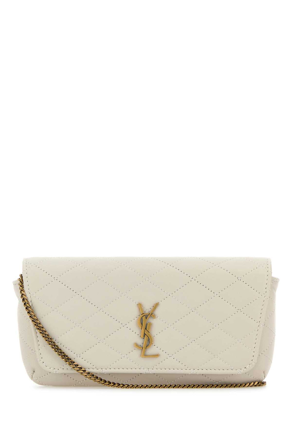SAINT LAURENT YSL SUN.CASE GABY For Women Exterior: 100% Lamb Lining: 100% Leather Finishing: Antiqued golden brass