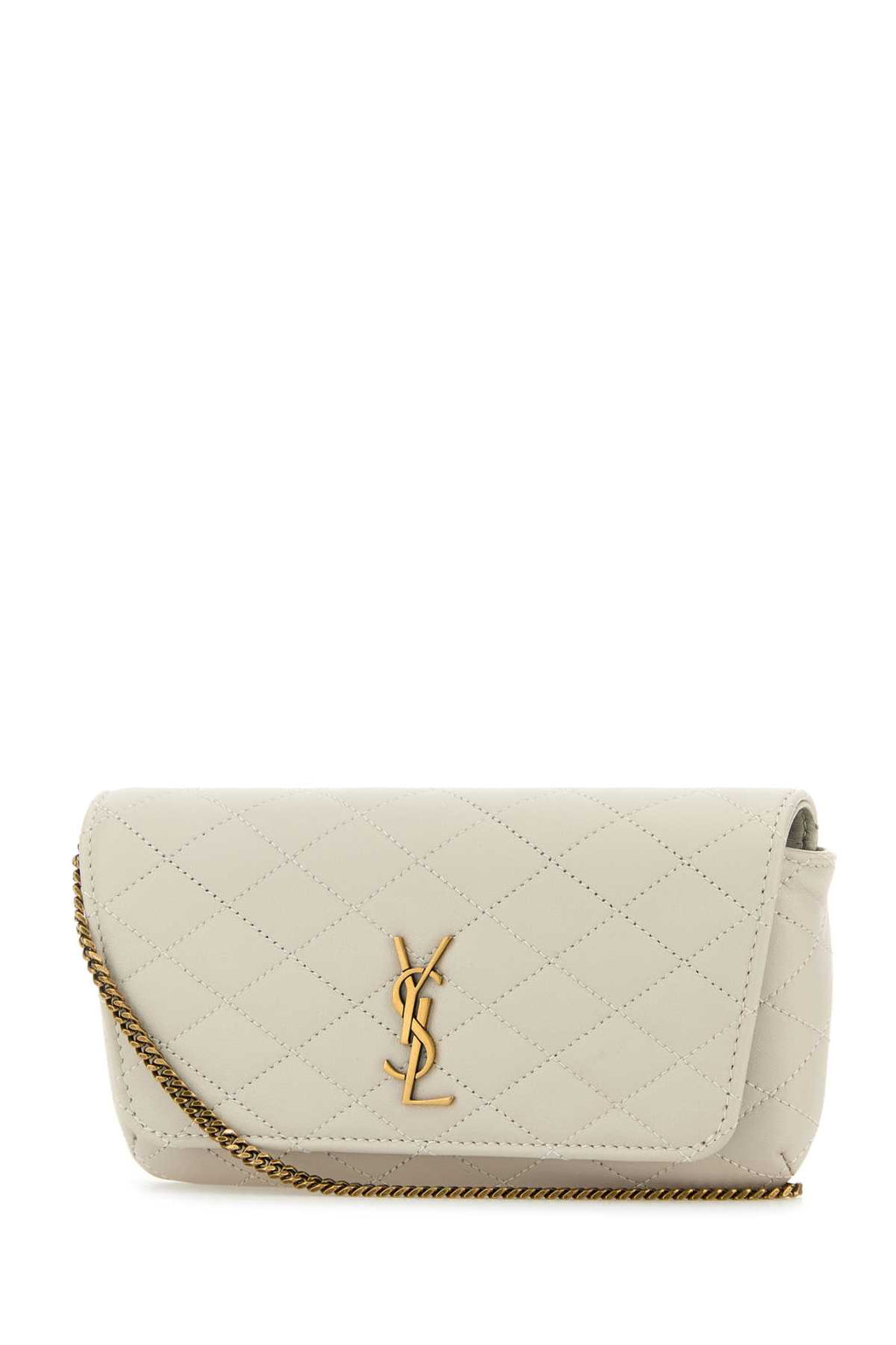 SAINT LAURENT YSL SUN.CASE GABY For Women Exterior: 100% Lamb Lining: 100% Leather Finishing: Antiqued golden brass