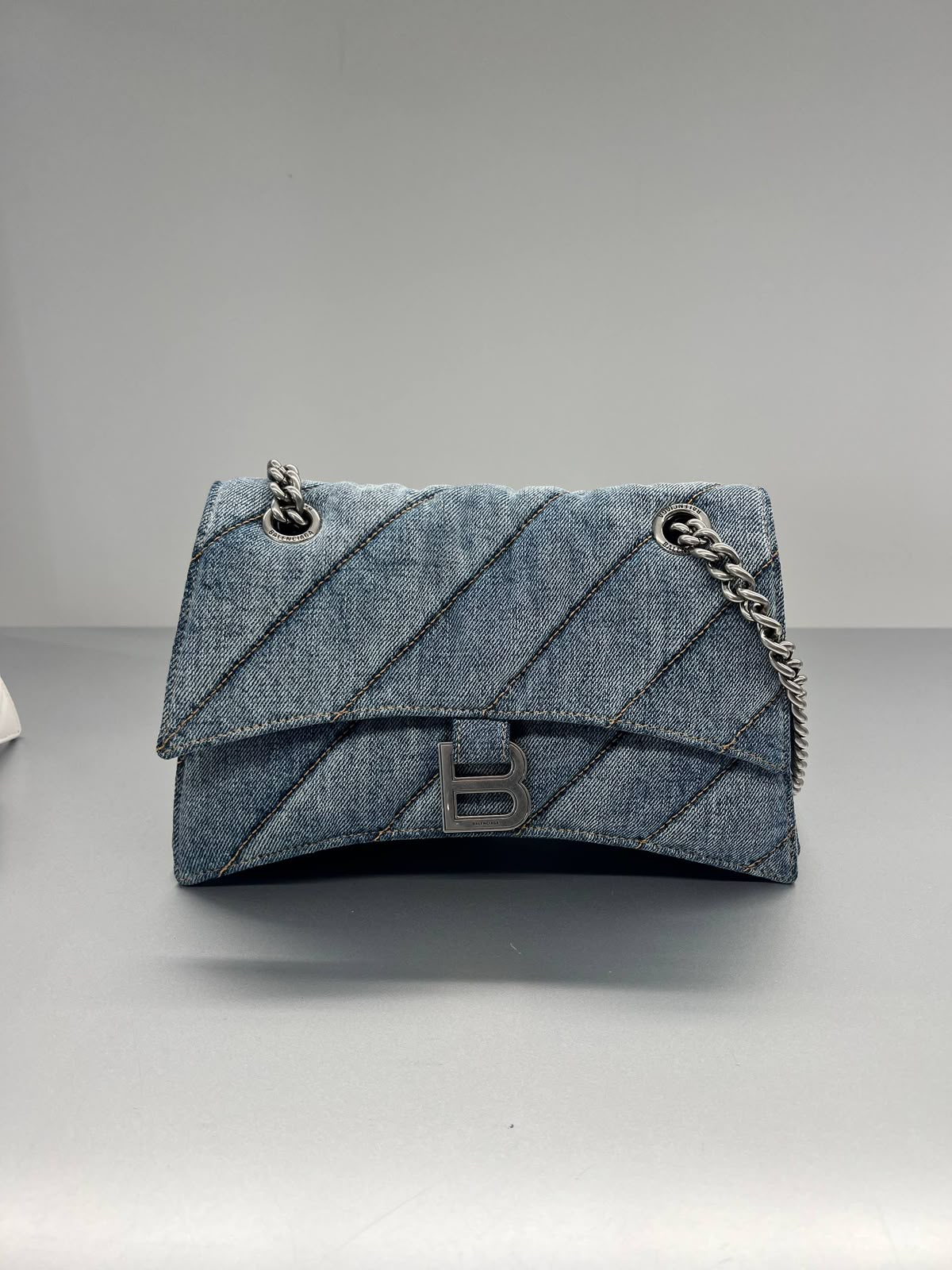 Hourglass Chain Bag in Denim