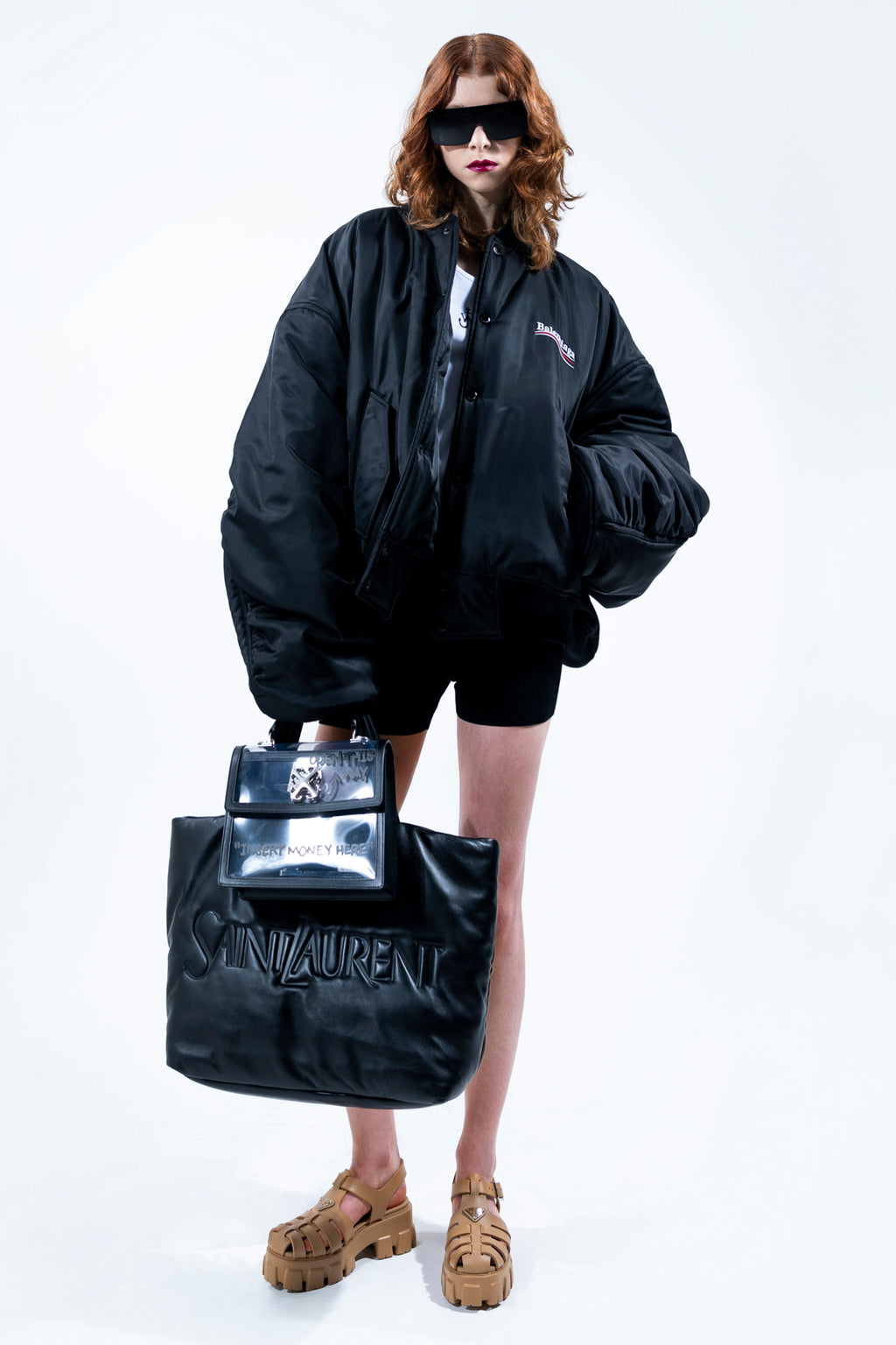 SAINT LAURENT 'Saint Laurent' shopping bag For Unisex 100% lamb leather (Ovis Aries)