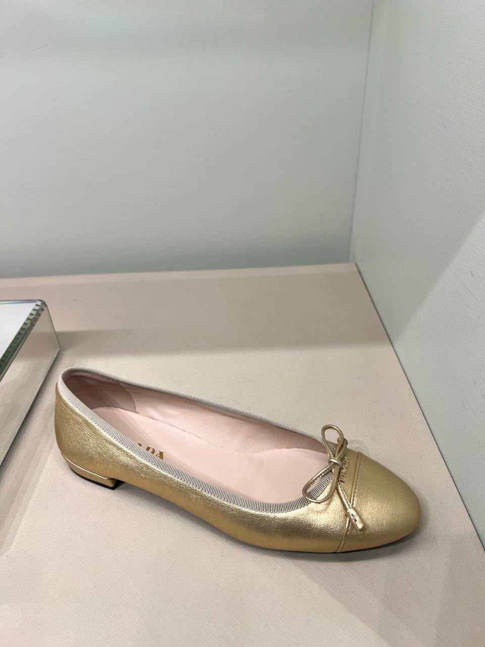 Metallic Leather Ballet Flats