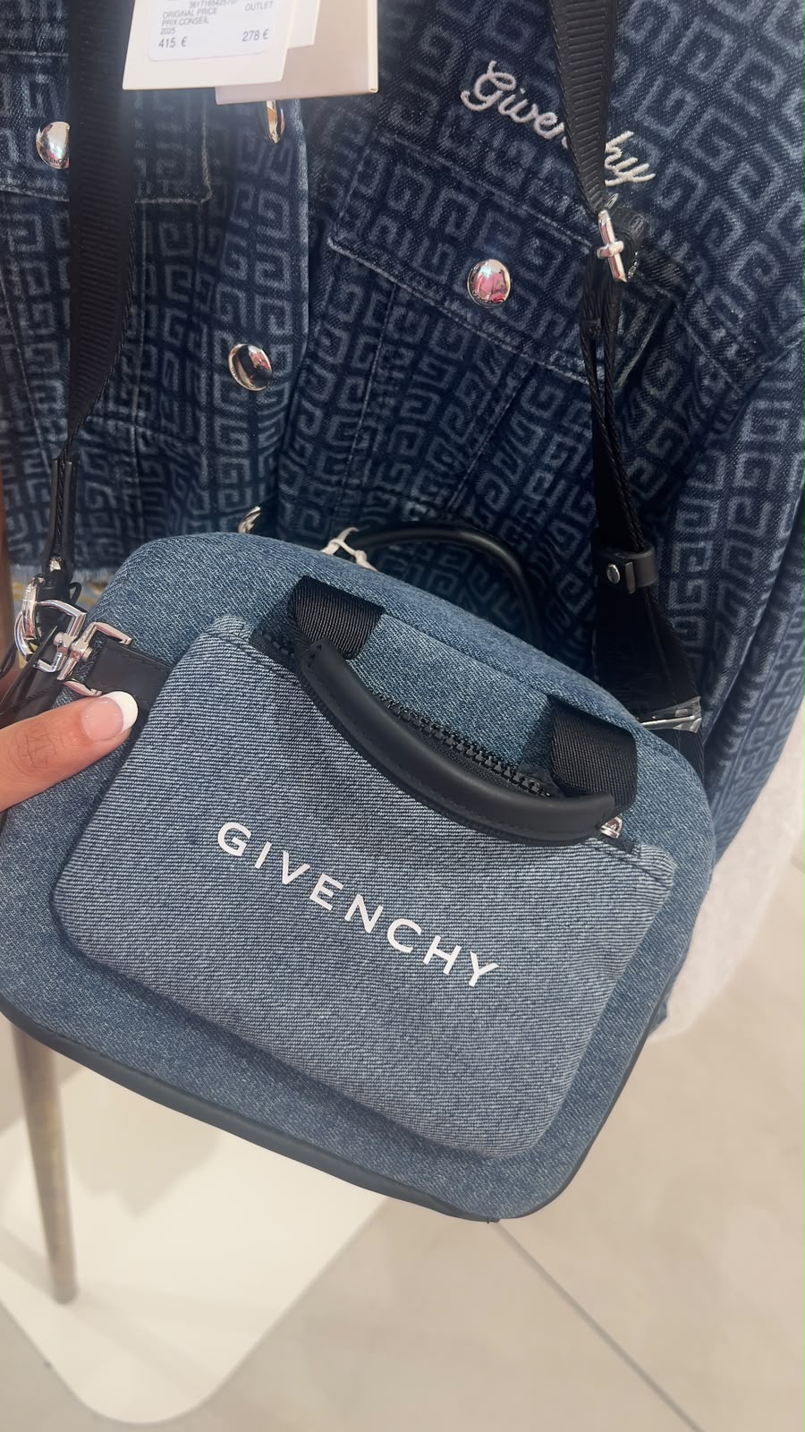 G-Zip Denim Crossbody Bag