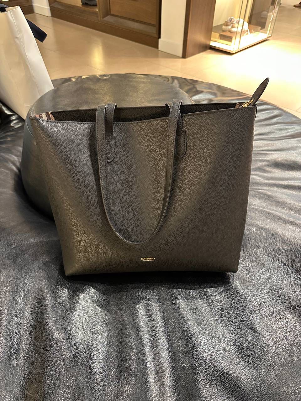 Burberry Grainy Leather Tote Bag