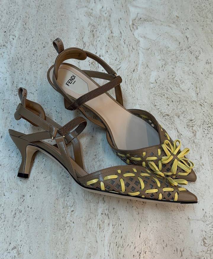First Mesh Slingback Pumps