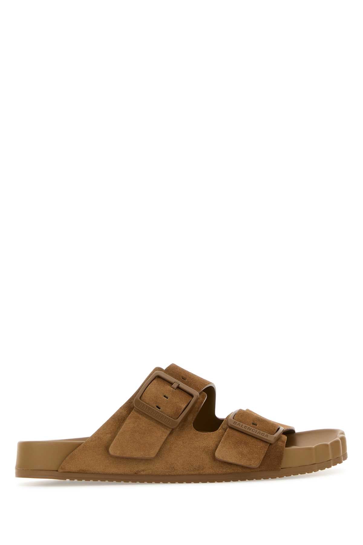 BALENCIAGA SUNDAY SANDAL For Men Exterior: 100% Suede Interior: 100% Leather Sole: Rubber
