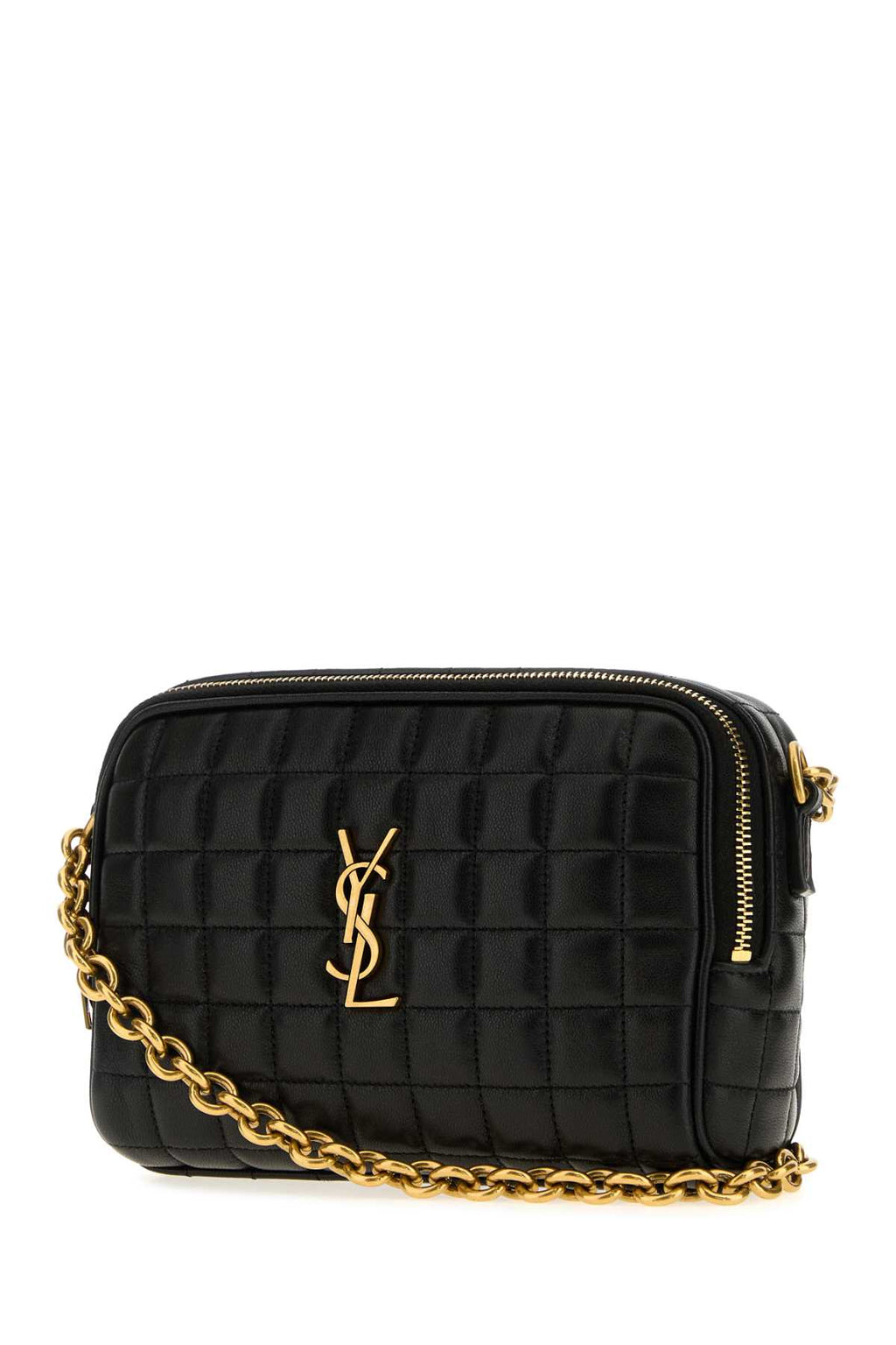 SAINT LAURENT YSL CAMERA BAG For Women Exterior: 100% Lamb Lining: 100% Cotton Finishing: Golden metal