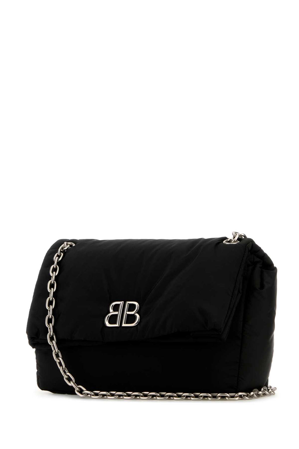 BALENCIAGA MONACO CHAIN BAG M For Women Exterior: 100% Nylon Lining: 100% Cotton Finishing: Silver metal