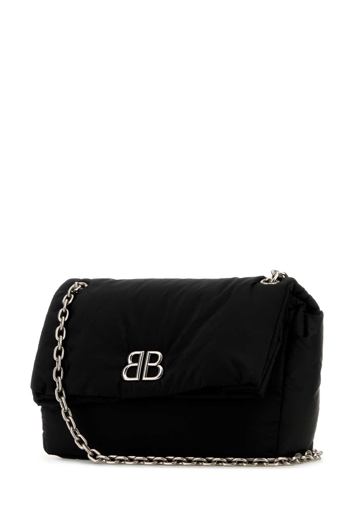 BALENCIAGA MONACO CHAIN BAG M For Women Exterior: 100% Nylon Lining: 100% Cotton Finishing: Silver metal