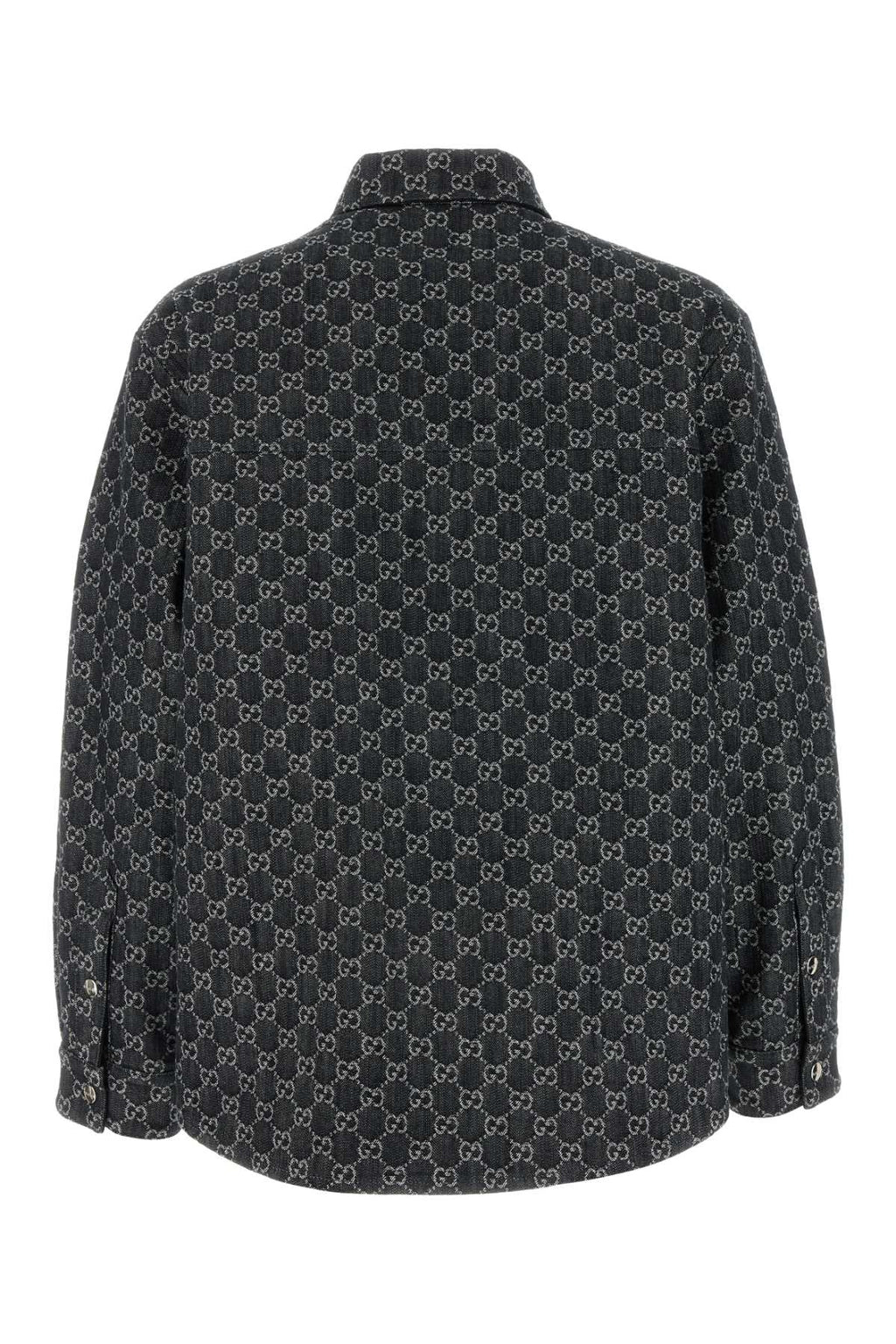 GUCCI OVERSHIRT DENIM GG ALL OVER For Men Exterior: 100% Cotton Interior: 55% Polyester 45% Wool