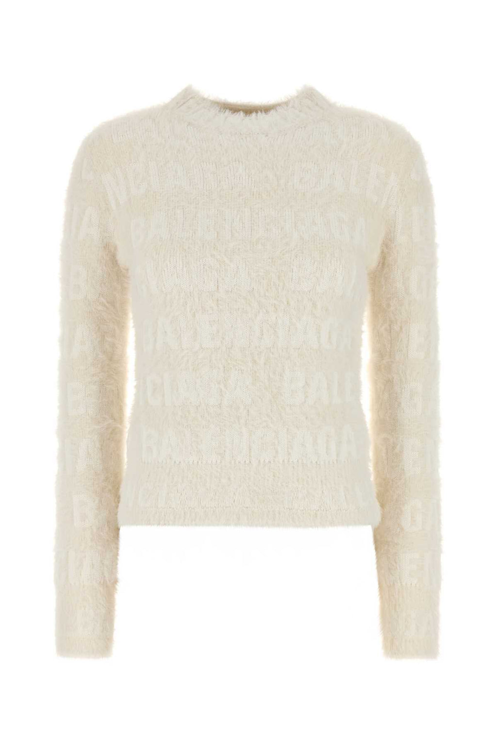 BALENCIAGA FURRY FITTED SWEATER For Women Exterior: 50% Wool 50% Nylon