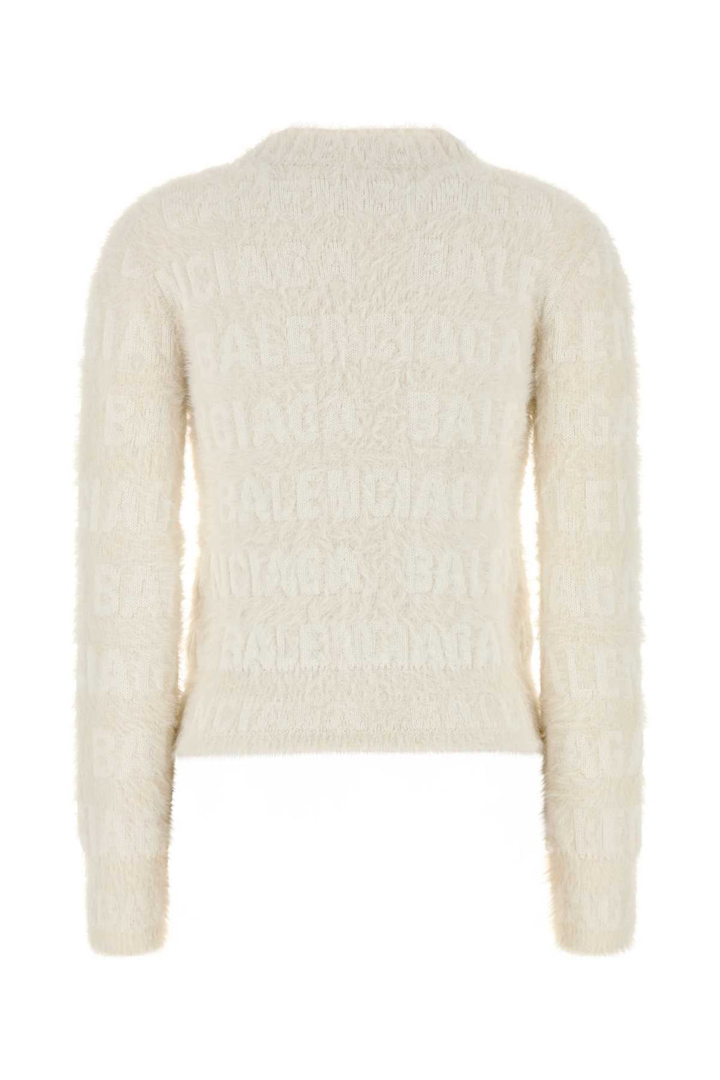 BALENCIAGA FURRY FITTED SWEATER For Women Exterior: 50% Wool 50% Nylon