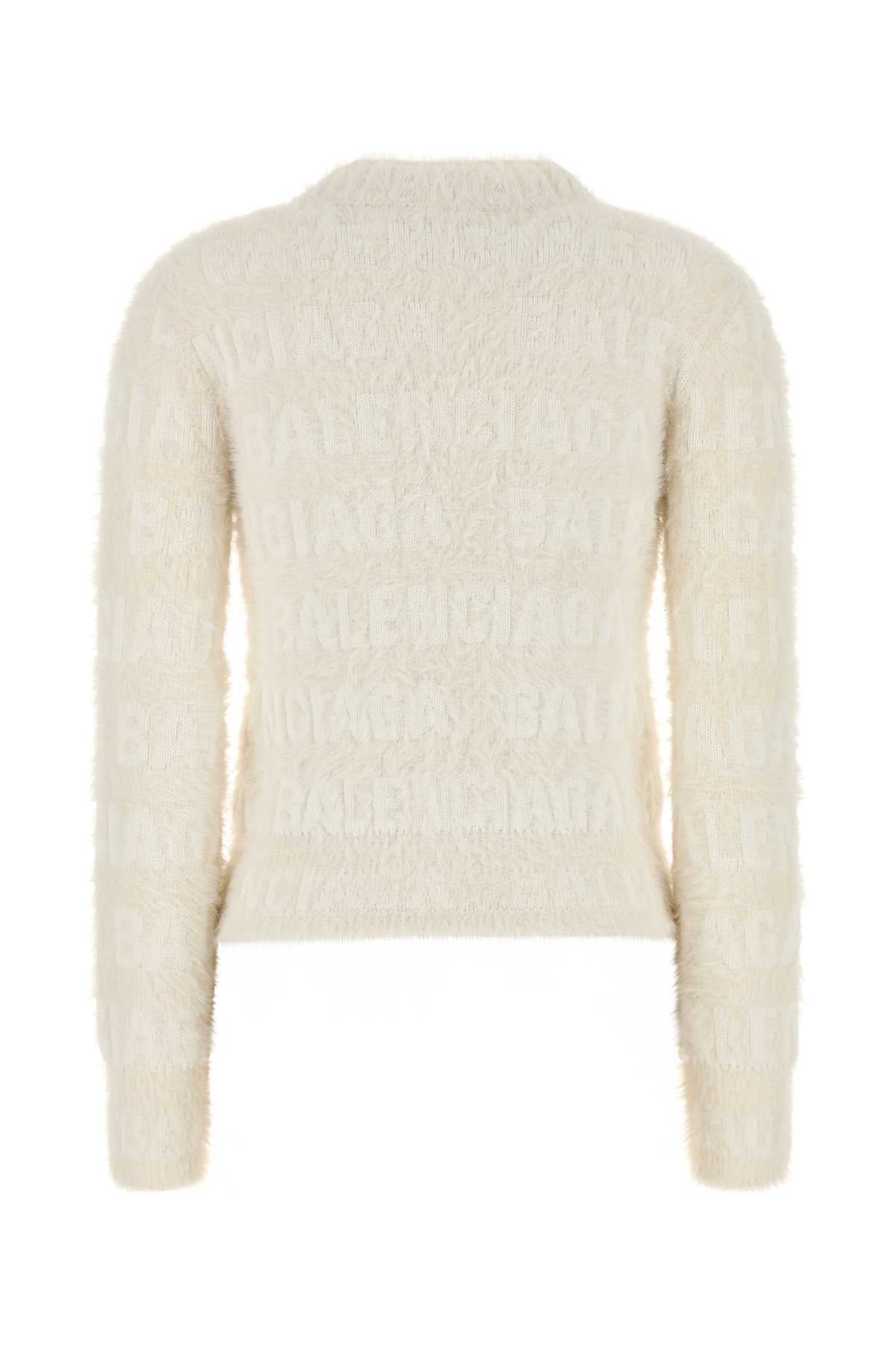 BALENCIAGA FURRY FITTED SWEATER For Women Exterior: 50% Wool 50% Nylon