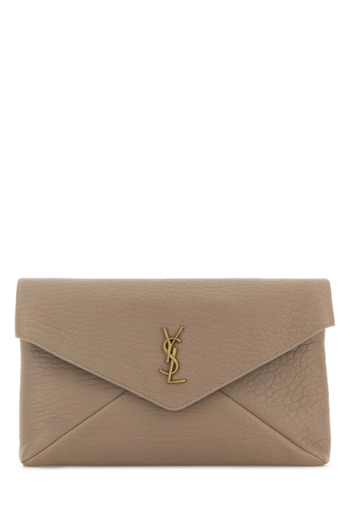 SAINT LAURENT YSL BUSTA POUCH For Women Exterior: 100% Lamb Lining: 100% Leather Finishing: Golden metal