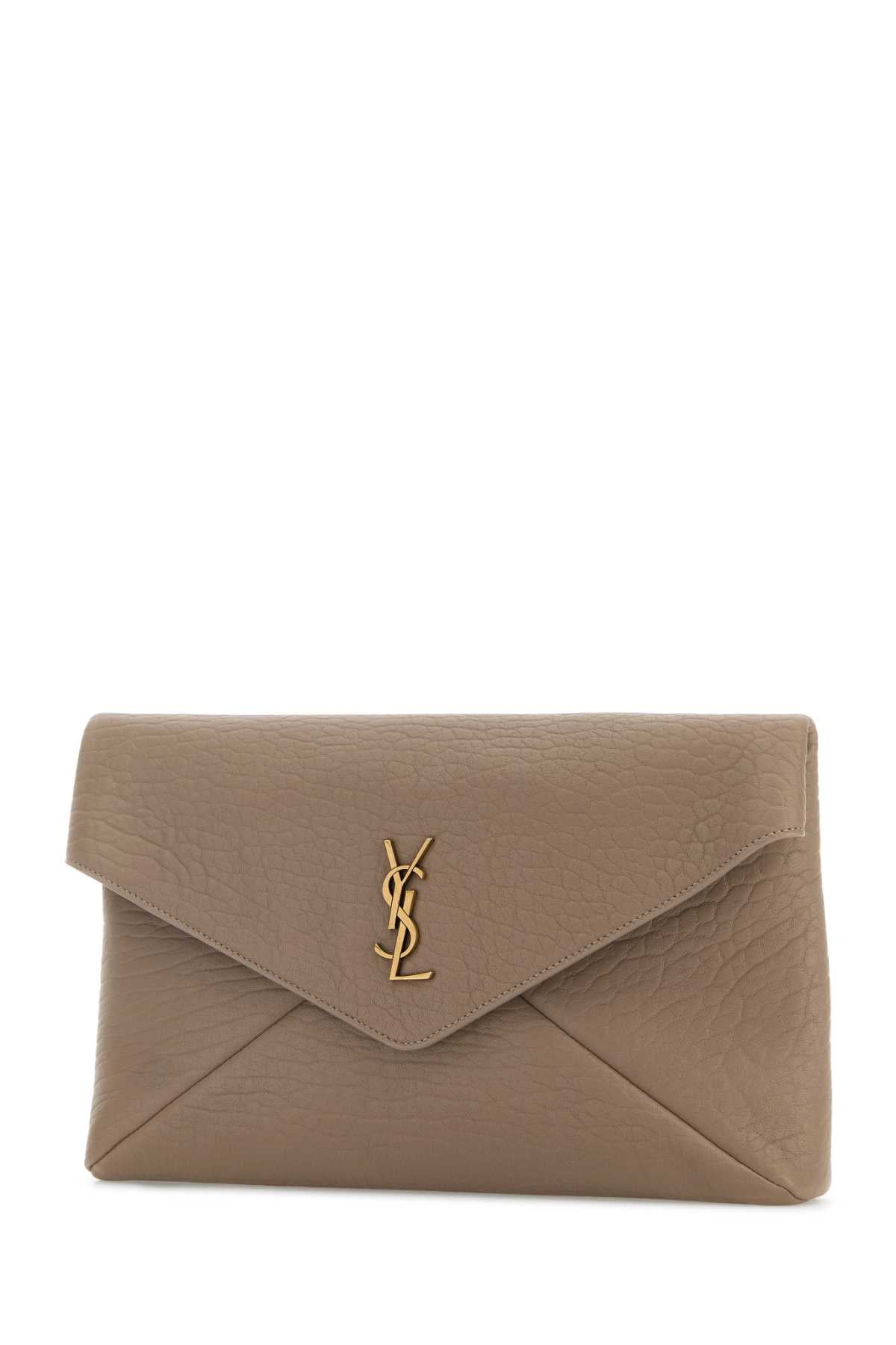 SAINT LAURENT YSL BUSTA POUCH For Women Exterior: 100% Lamb Lining: 100% Leather Finishing: Golden metal
