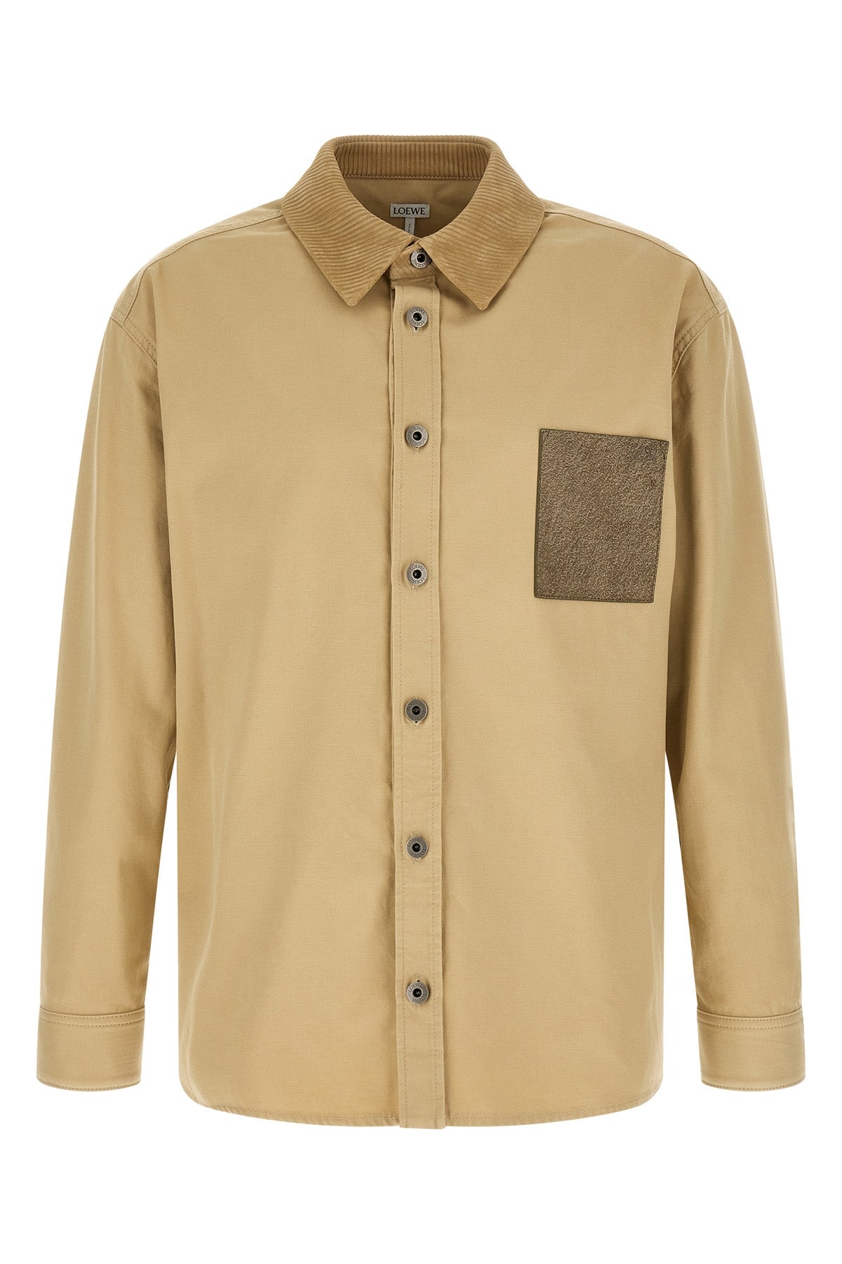 Cotton overshirt with tschino