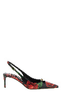 Rose print slingbacks