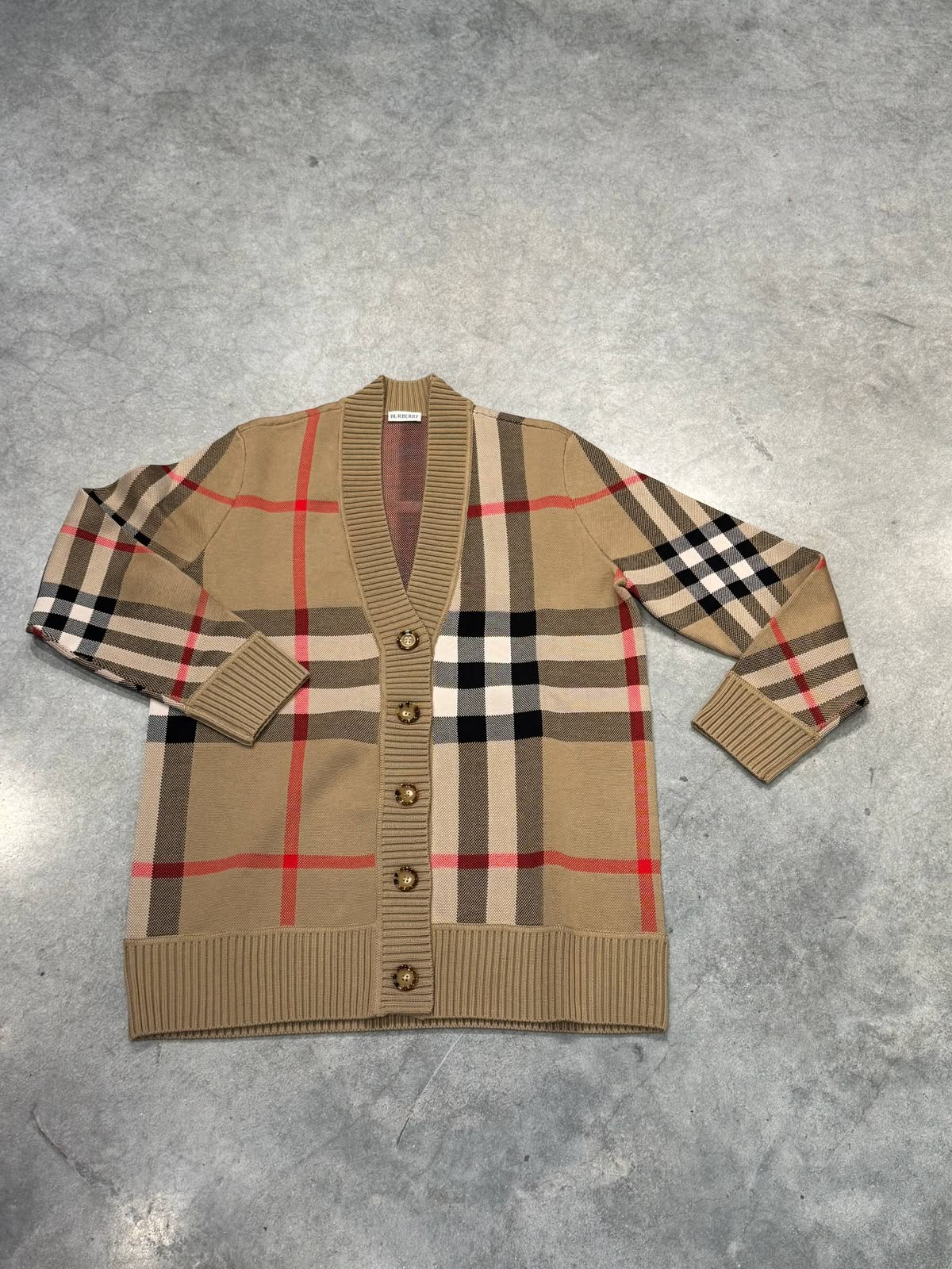 Vintage Check Knit Cardigan