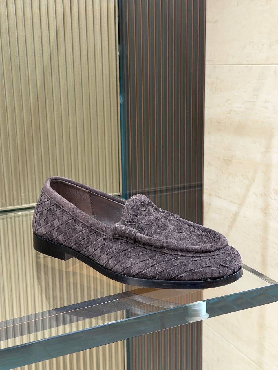 Woven Suede Loafers