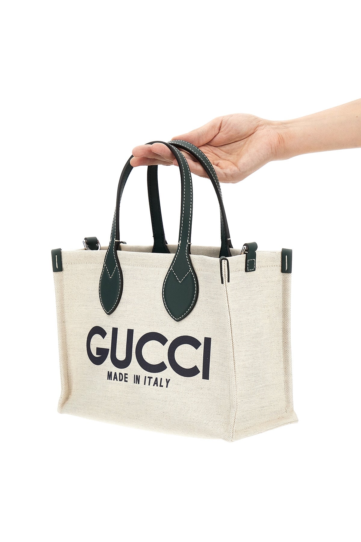GUCCI Mini logo shopping bag For Women 59% polyurethane 24% cotton 17% linen